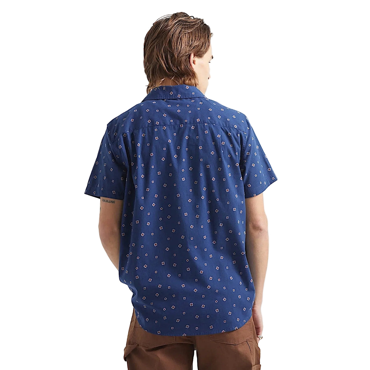 Brixton Men's Charter Print Short Sleeve Shirt - Midnight Blue Geo