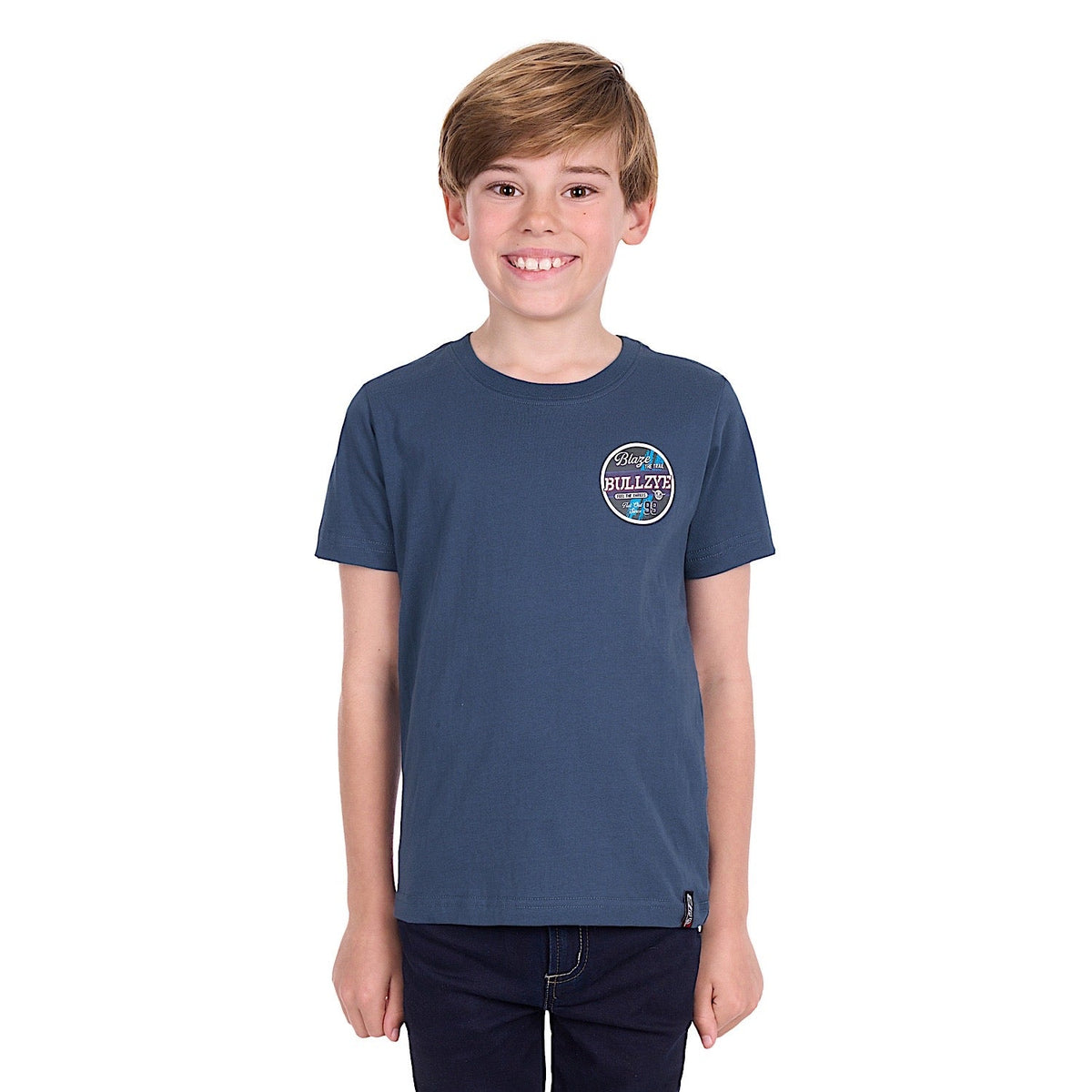 Bullzye Boy’s Blaze T Shirt - Blue Steel
