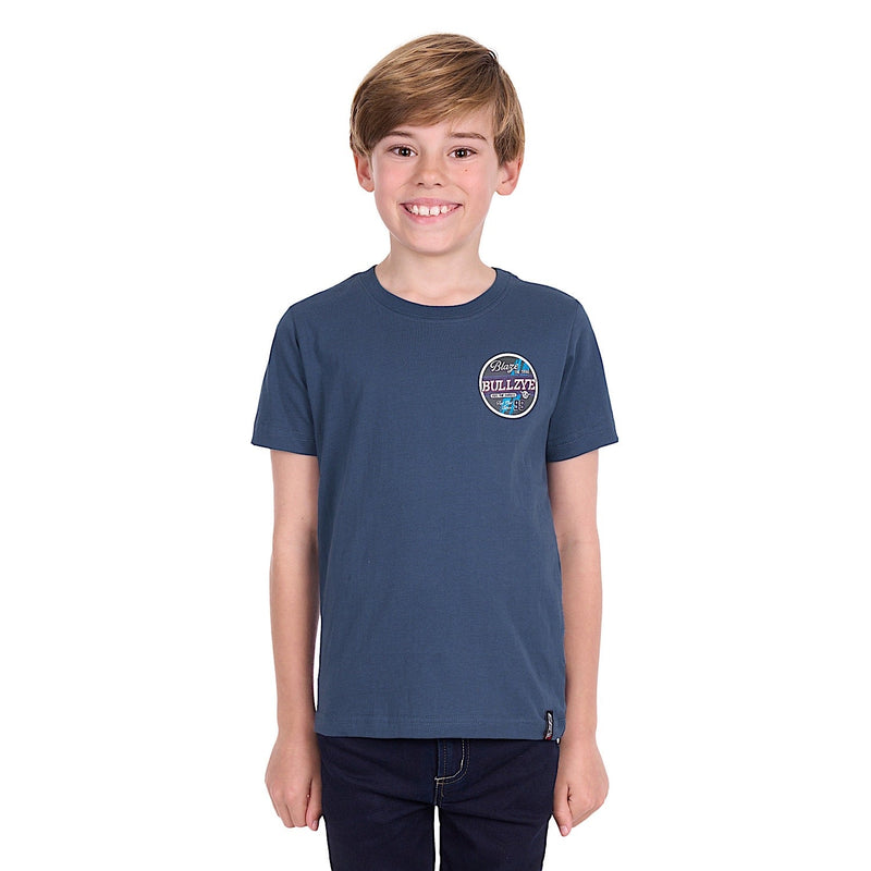 Bullzye Boy’s Blaze T Shirt - Blue Steel