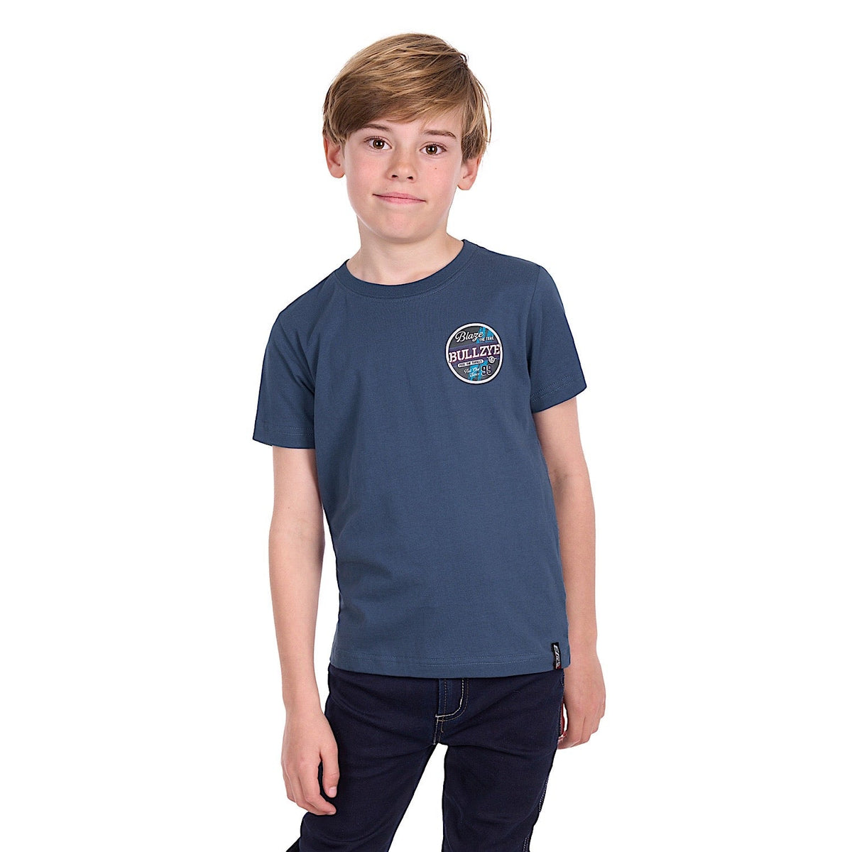 Bullzye Boy’s Blaze T Shirt - Blue Steel