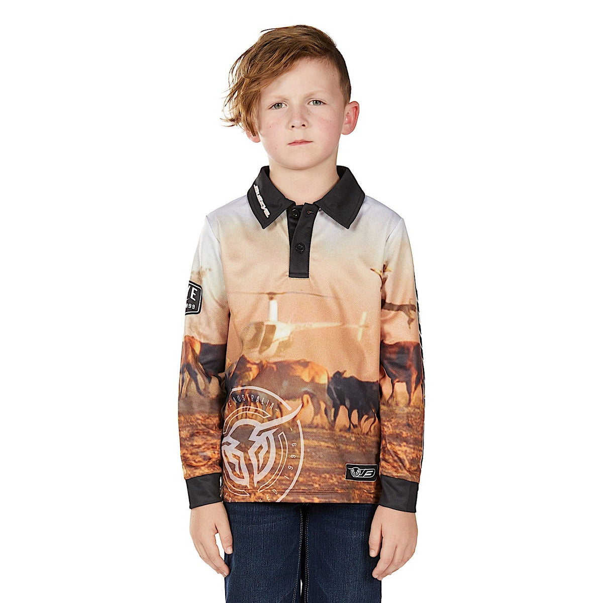 Bullzye Boy’s Helicopter Long Sleeve T Shirt - Multi