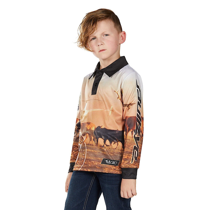 Bullzye Boy’s Helicopter Long Sleeve T Shirt - Multi