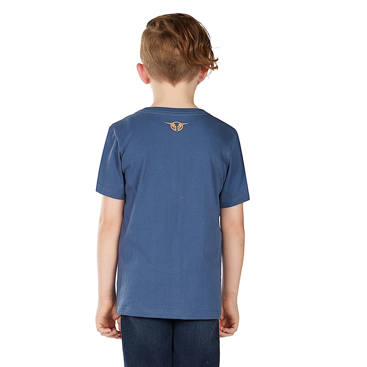 Bullzye Boy’s Live Fast Short Sleeve T Shirt - Blue Steel
