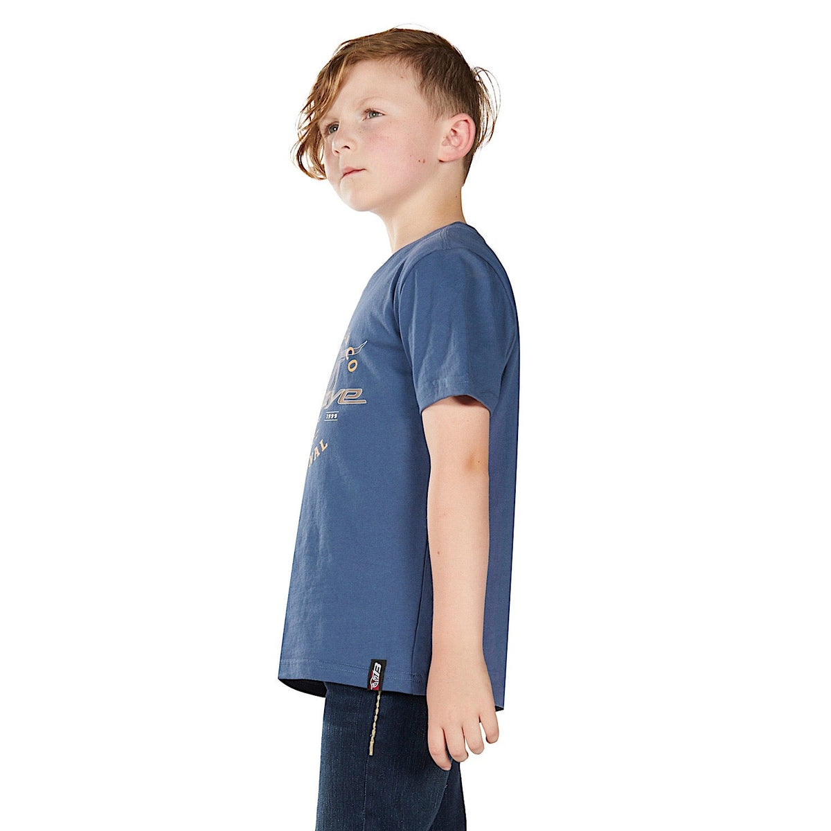 Bullzye Boy’s Live Fast Short Sleeve T Shirt - Blue Steel