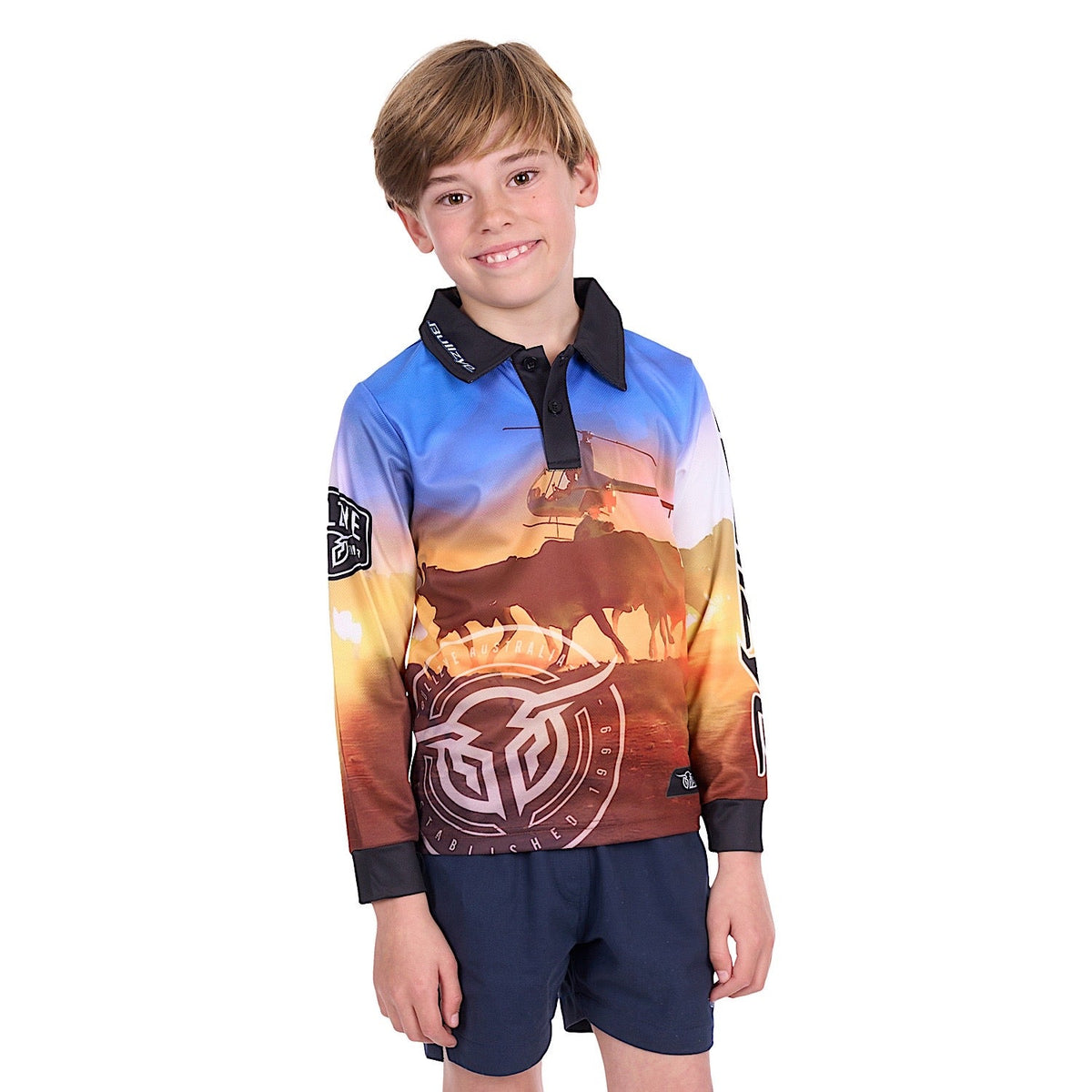 Bullzye Boy’s Outback Long Sleeve Fishing Shirt - Multi
