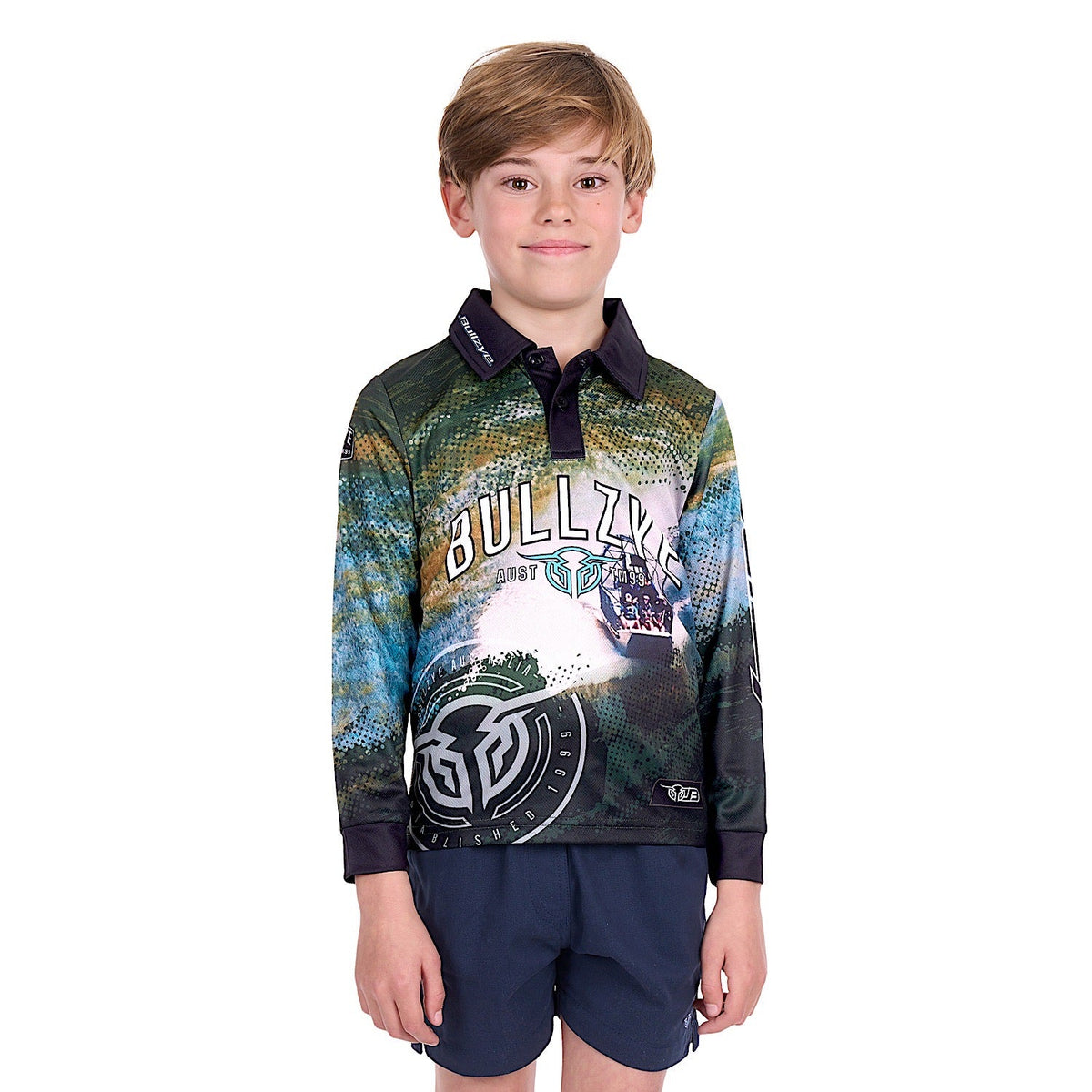 Bullzye Boy’s Rowdy Long Sleeve Fishing Shirt - Multi