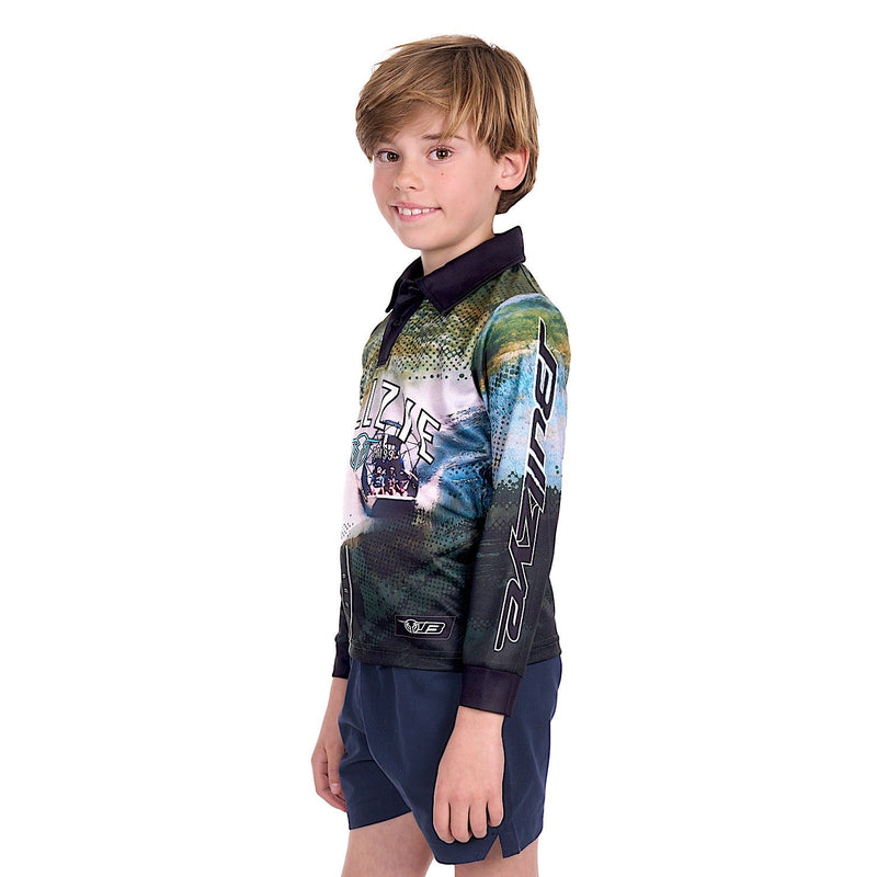 Bullzye Boy’s Rowdy Long Sleeve Fishing Shirt - Multi