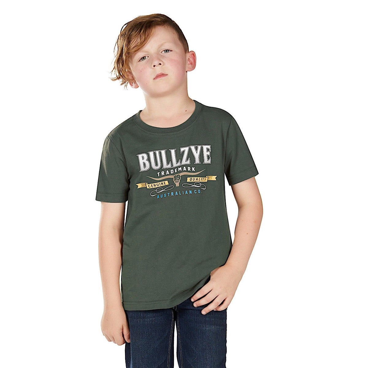 Bullzye Boy’s Trademark Short Sleeve T Shirt - Green