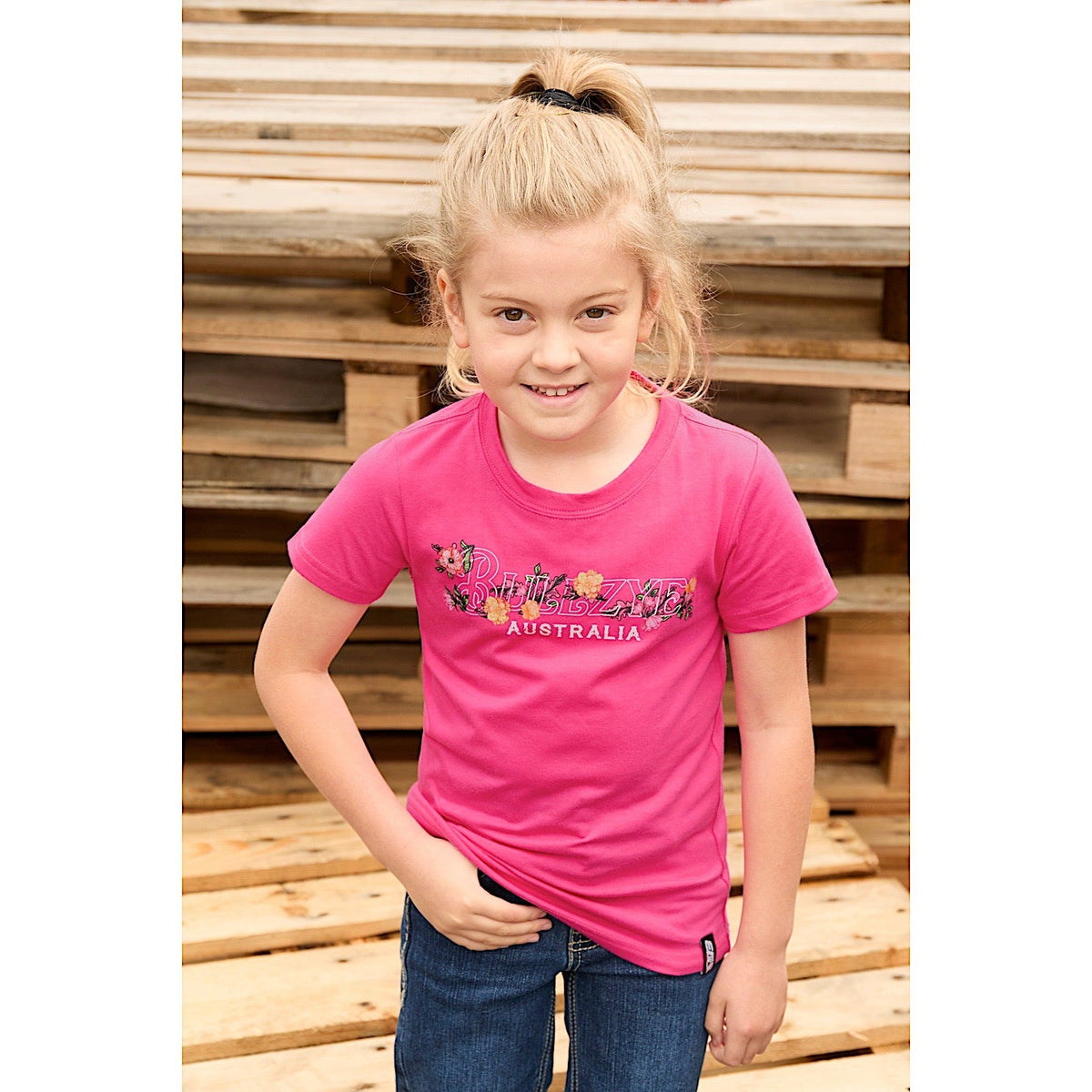 Bullzye Girl’s Flora Short Sleeve Tee - Berry