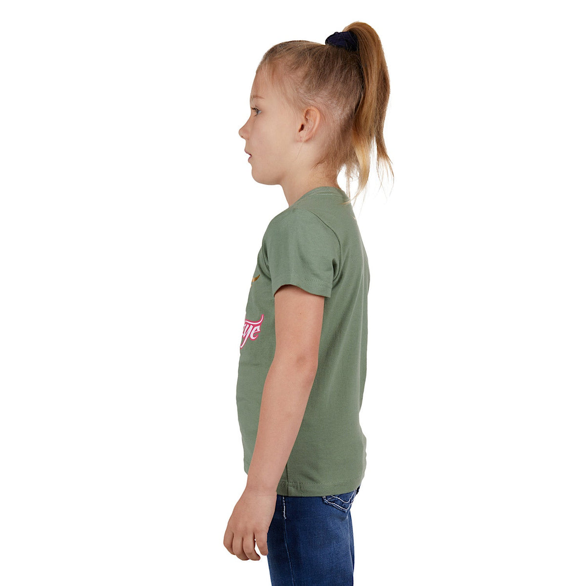 Bullzye Girl’s Foliage Tee-Moss