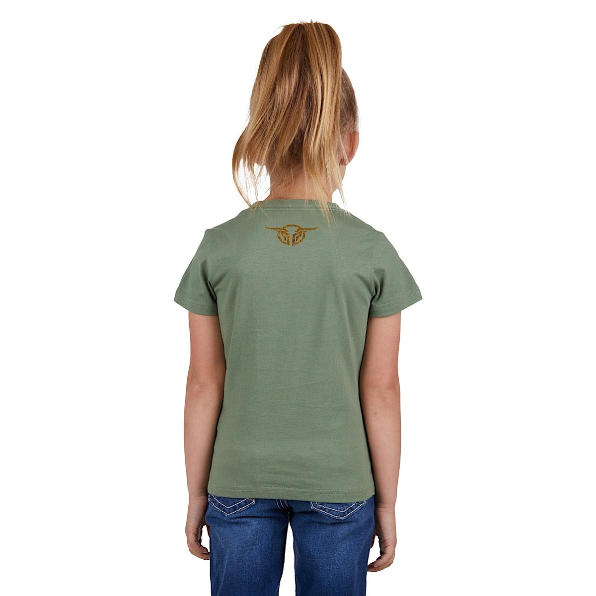 Bullzye Girl’s Foliage Tee-Moss