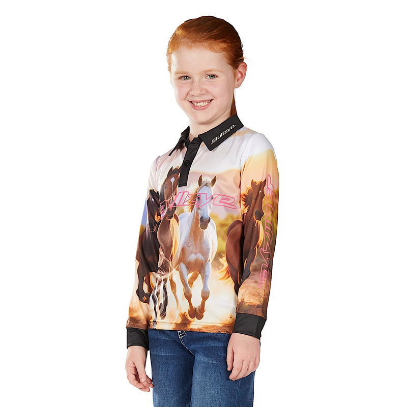 Bullzye Girl’s Gallop Long Sleeve T Shirt - Multi