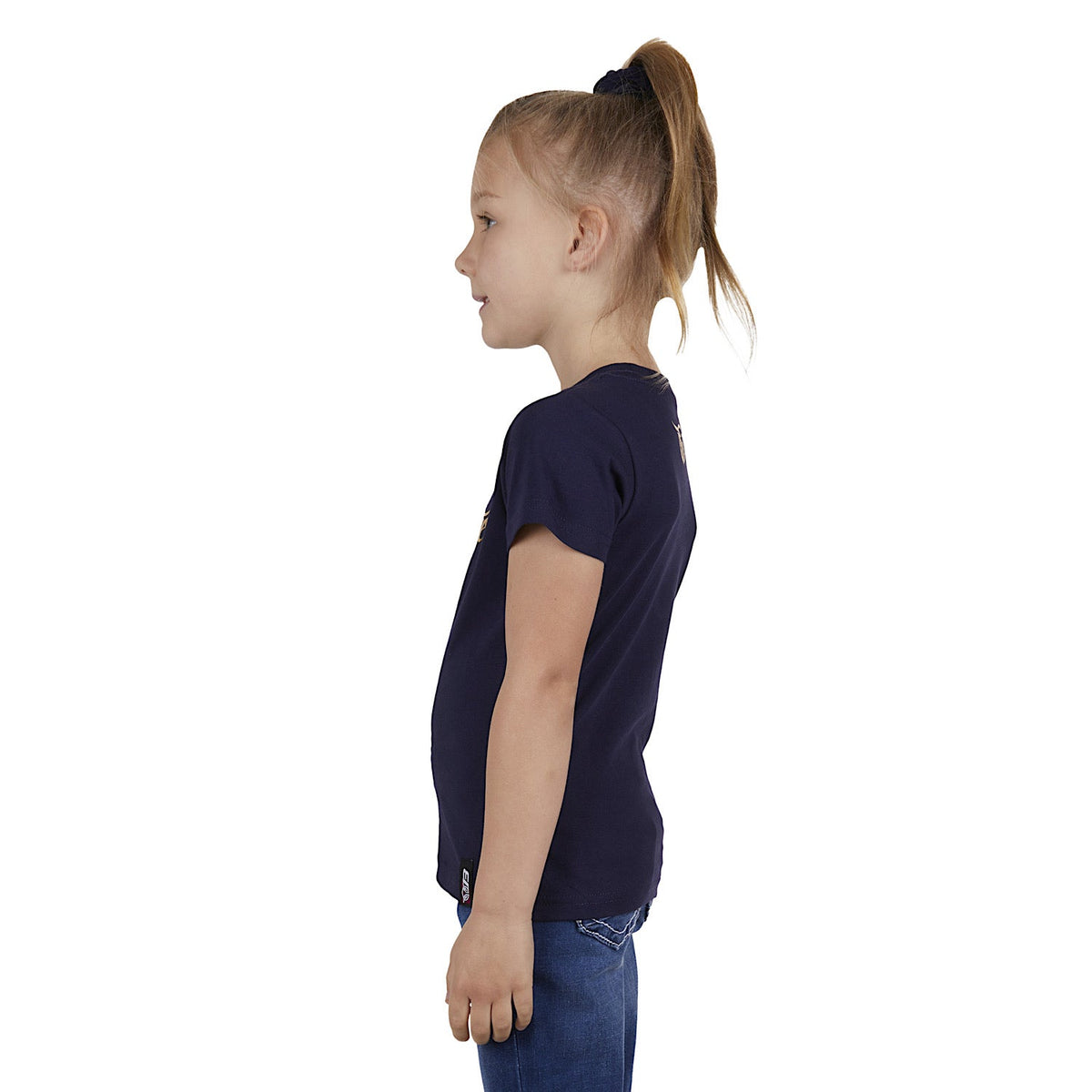 Bullzye Girl’s Heart Tee-Navy