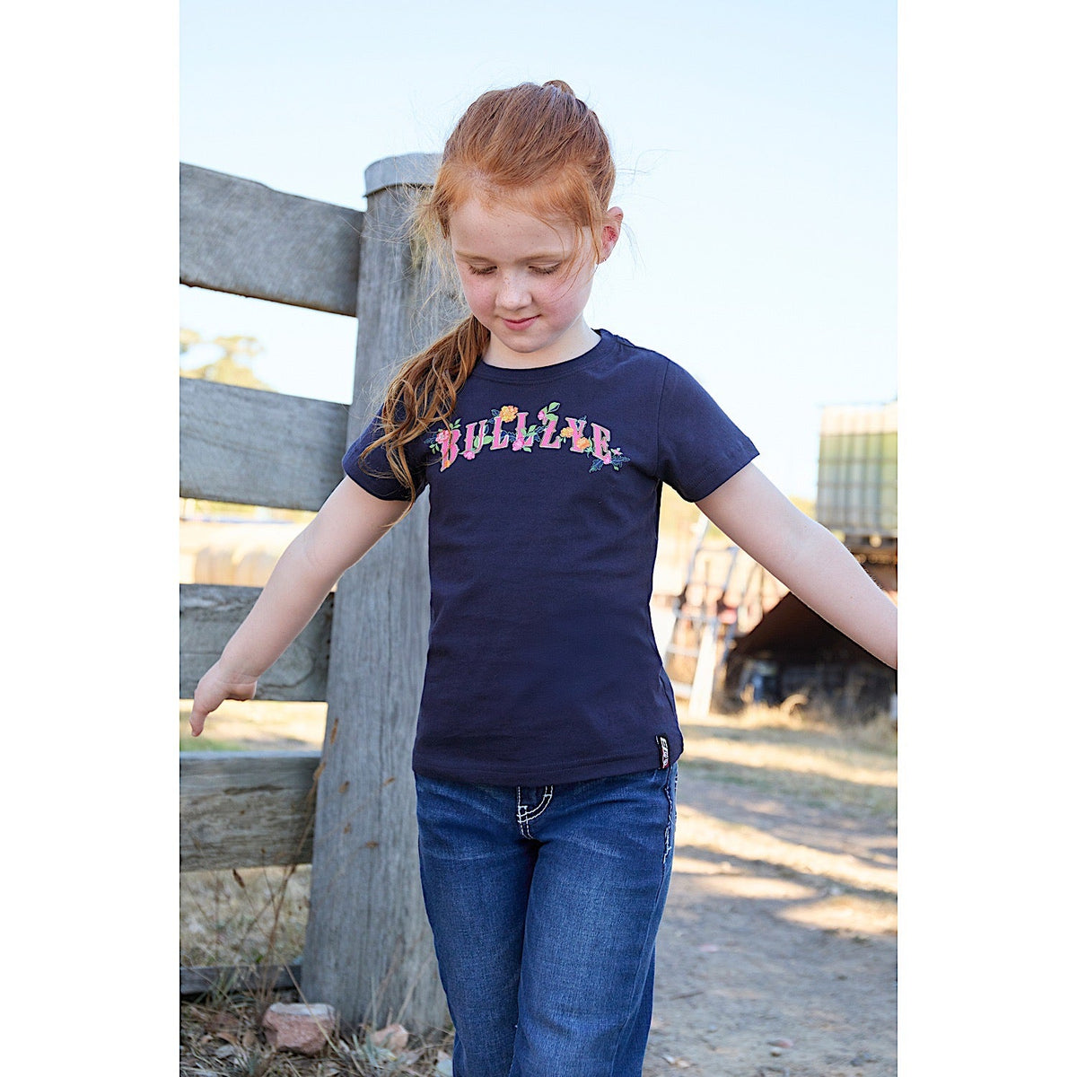 Bullzye Girl’s Nova Short Sleeve T Shirt - Navy
