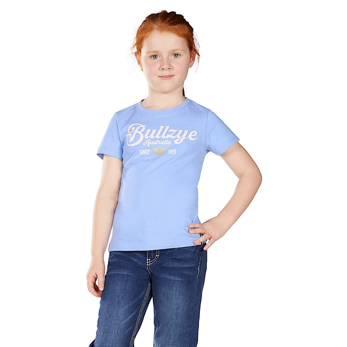 Bullzye Girl’s Scarlett Short Sleeve T Shirt - Light Blue