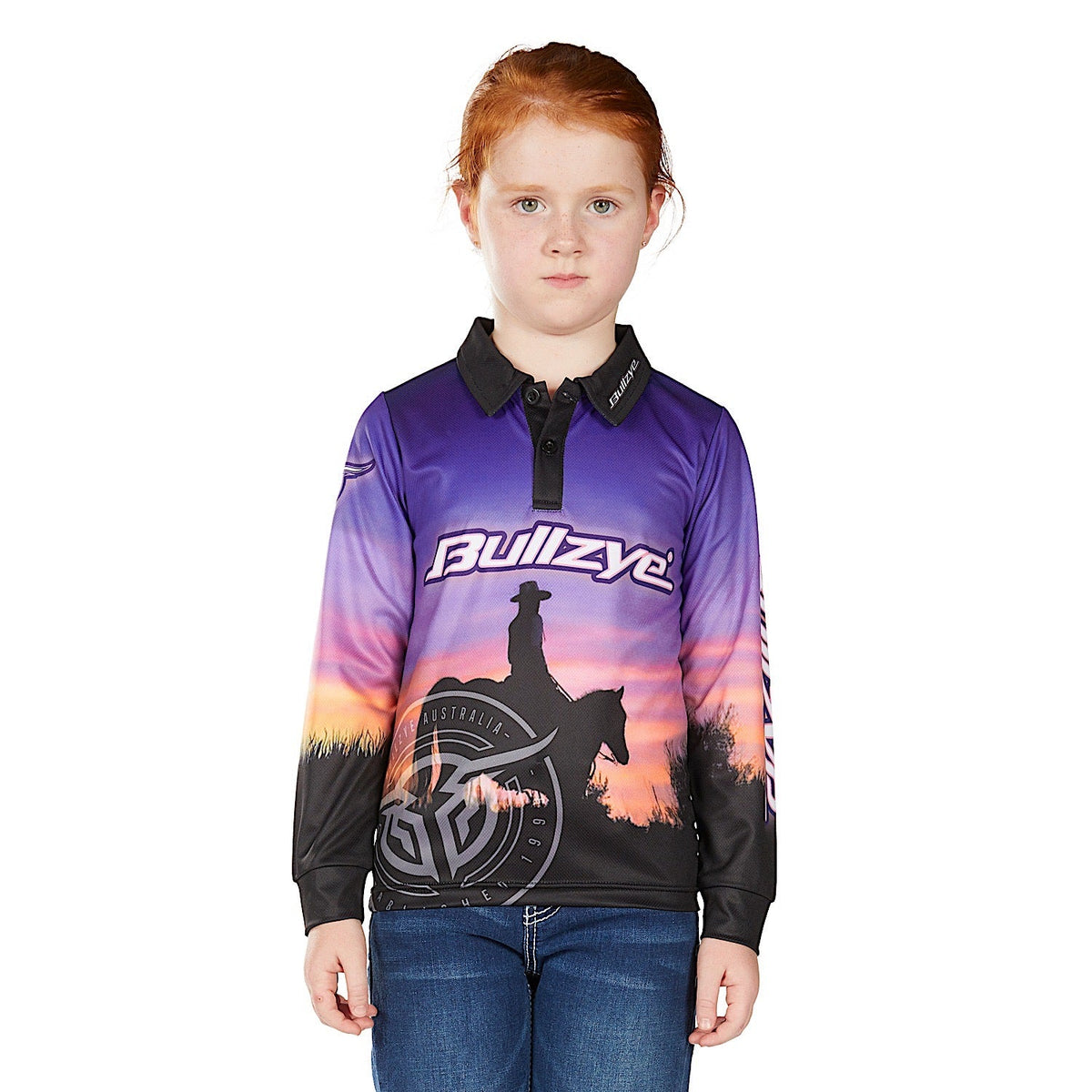 Bullzye Girl’s Sunset Long Sleeve T Shirt - Multi
