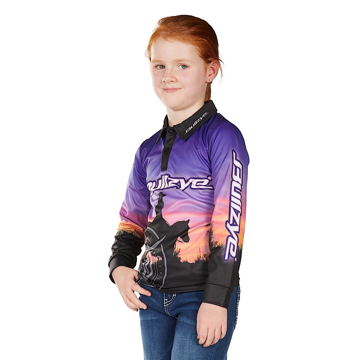 Bullzye Girl’s Sunset Long Sleeve T Shirt - Multi