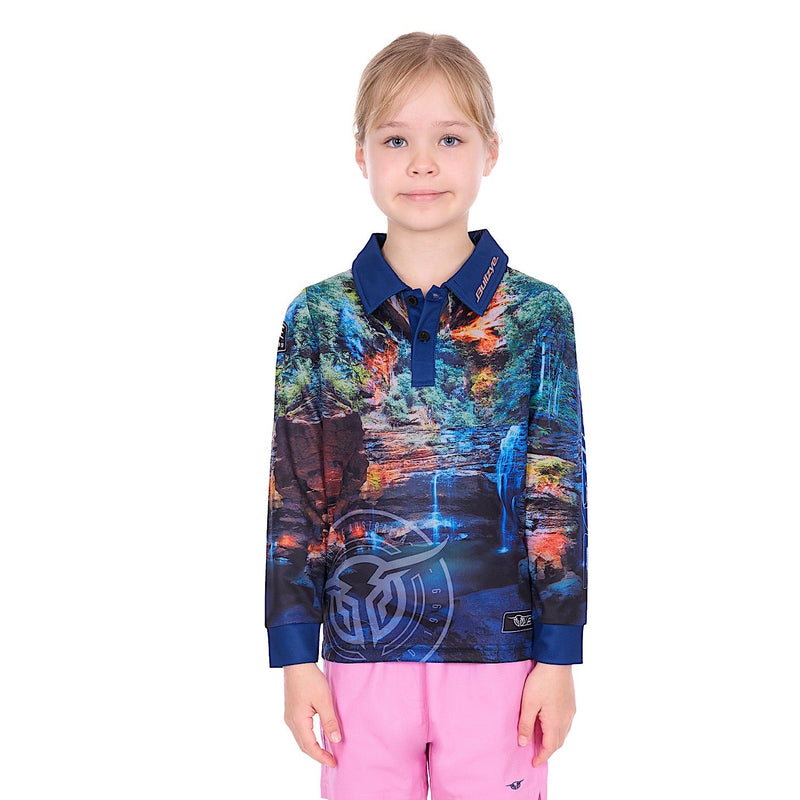 Bullzye Girl’s Waterfall Long Sleeve Fishing Shirt - Multi