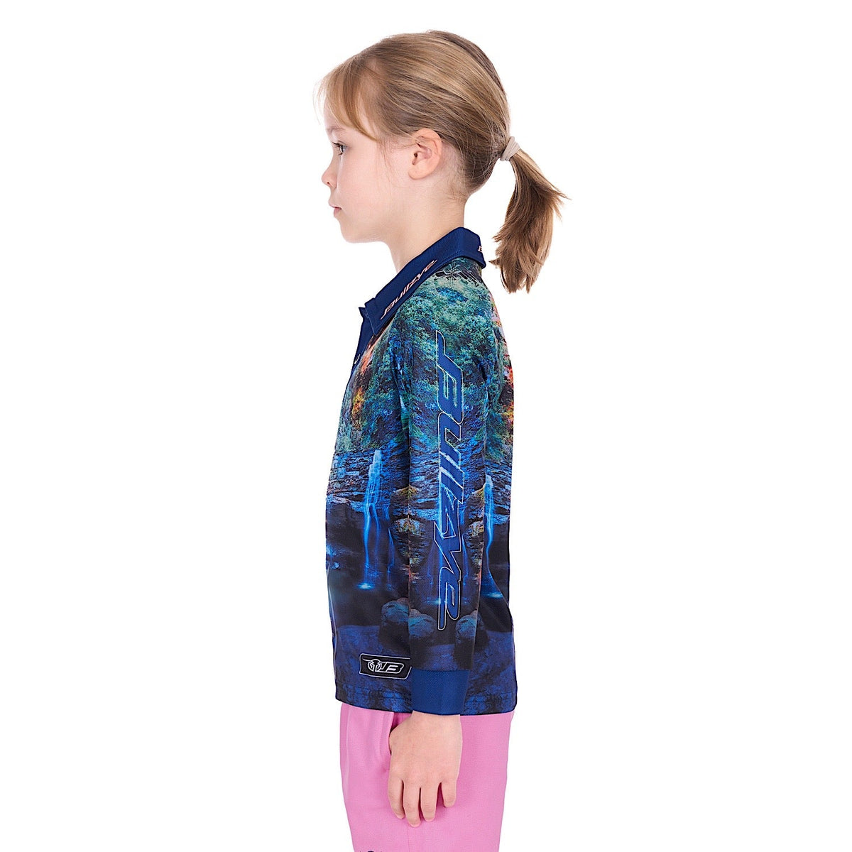 Bullzye Girl’s Waterfall Long Sleeve Fishing Shirt - Multi