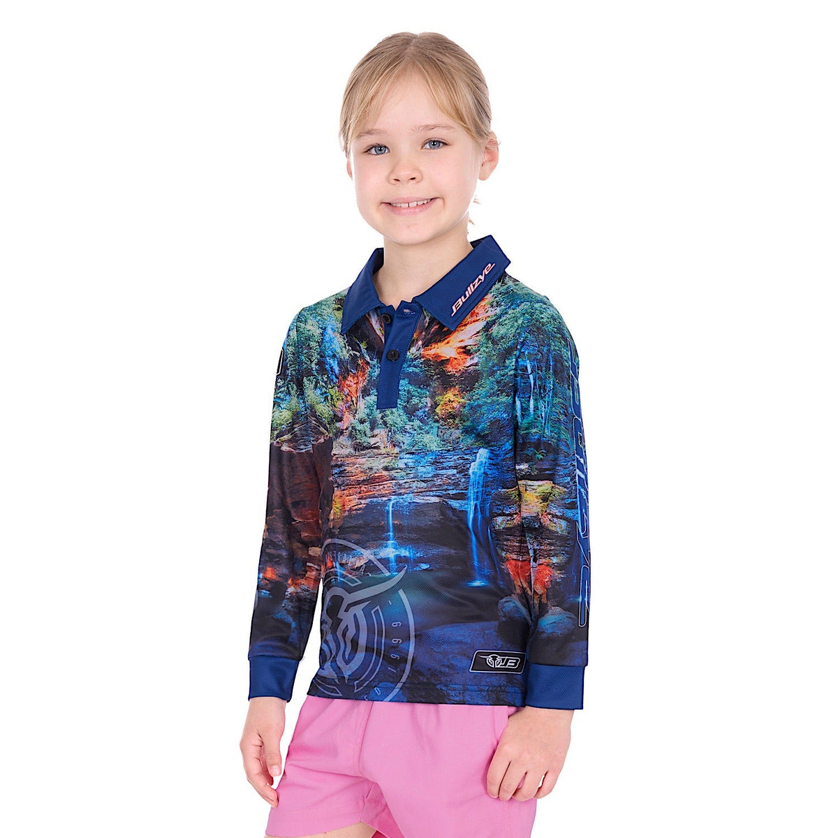 Bullzye Girl’s Waterfall Long Sleeve Fishing Shirt - Multi