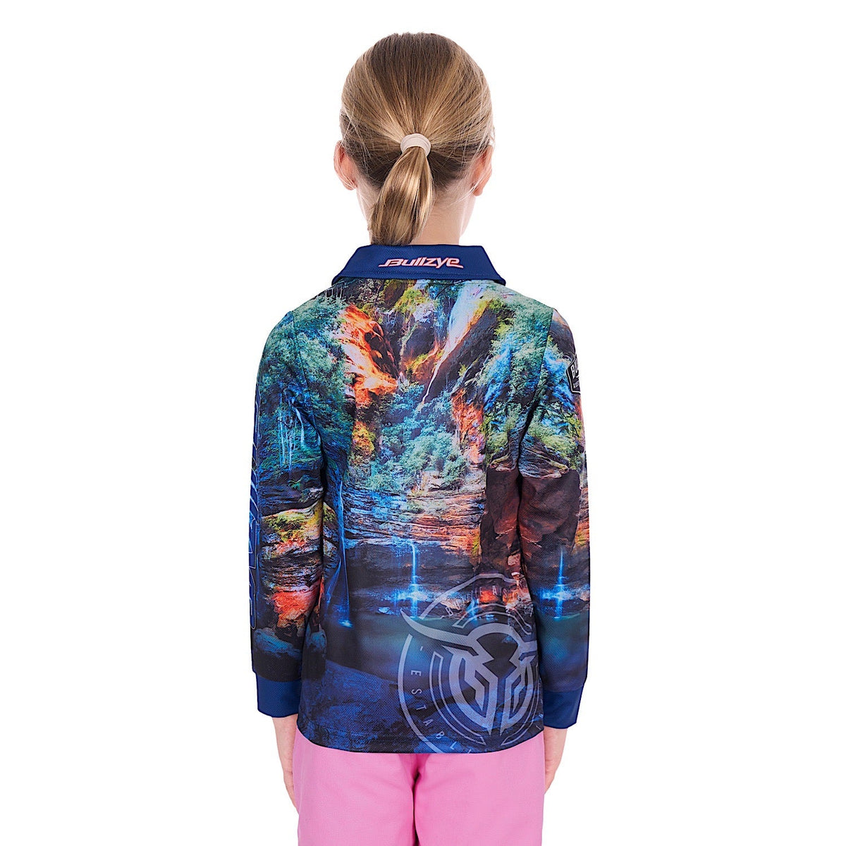 Bullzye Girl’s Waterfall Long Sleeve Fishing Shirt - Multi