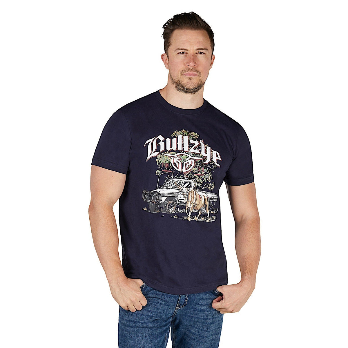 Bullzye Men’s Bull Catcher T Shirt - Navy
