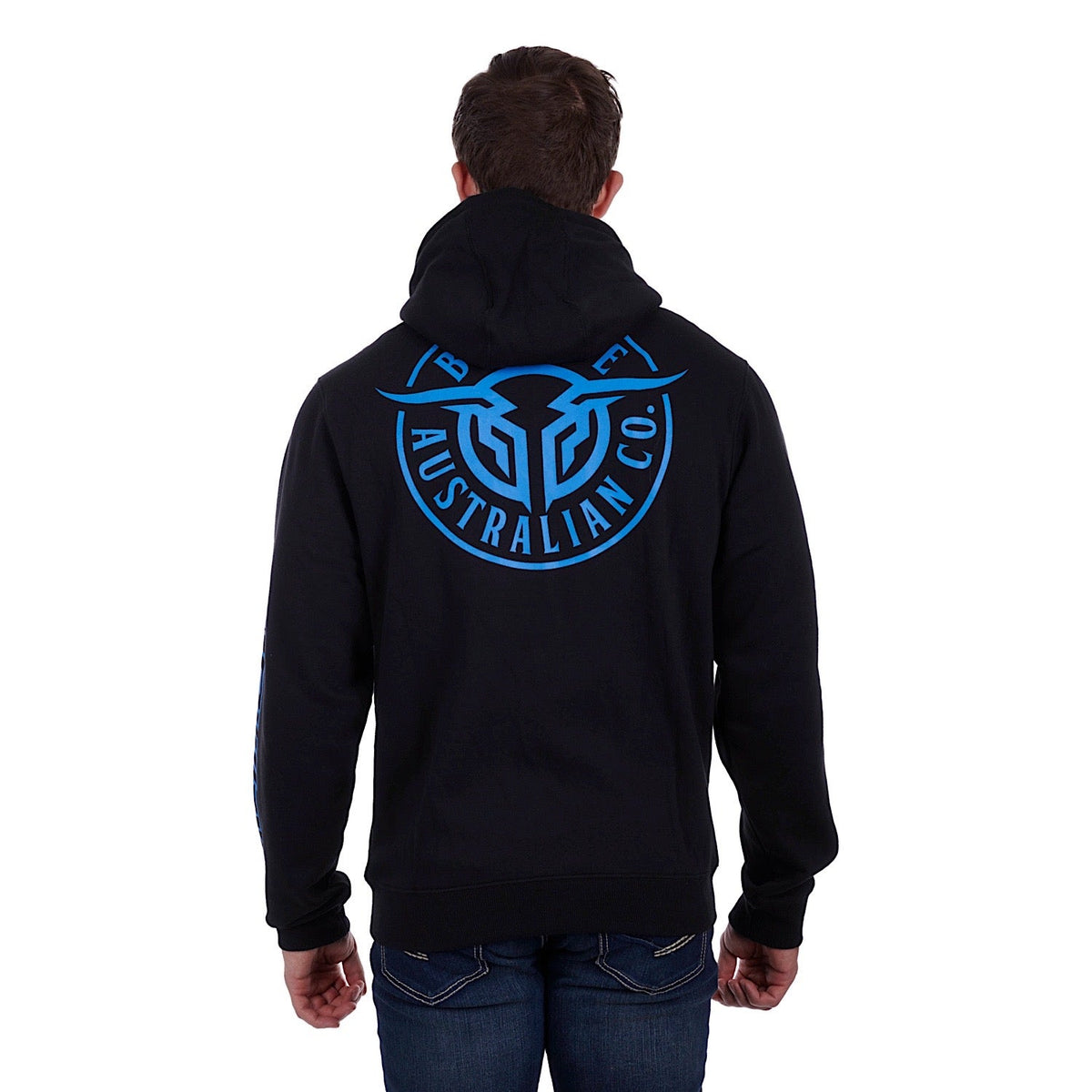 Bullzye Mens Bullring Zip Through Hoodie Black