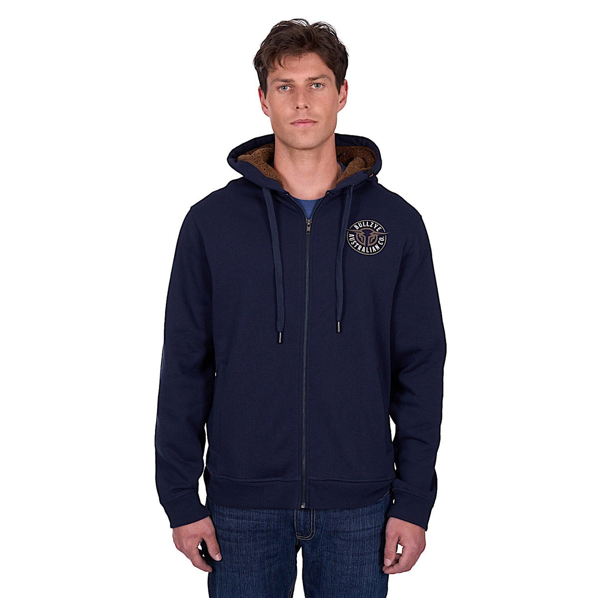 Bullzye Men’s Bullring Zip Up Hoodie - Navy