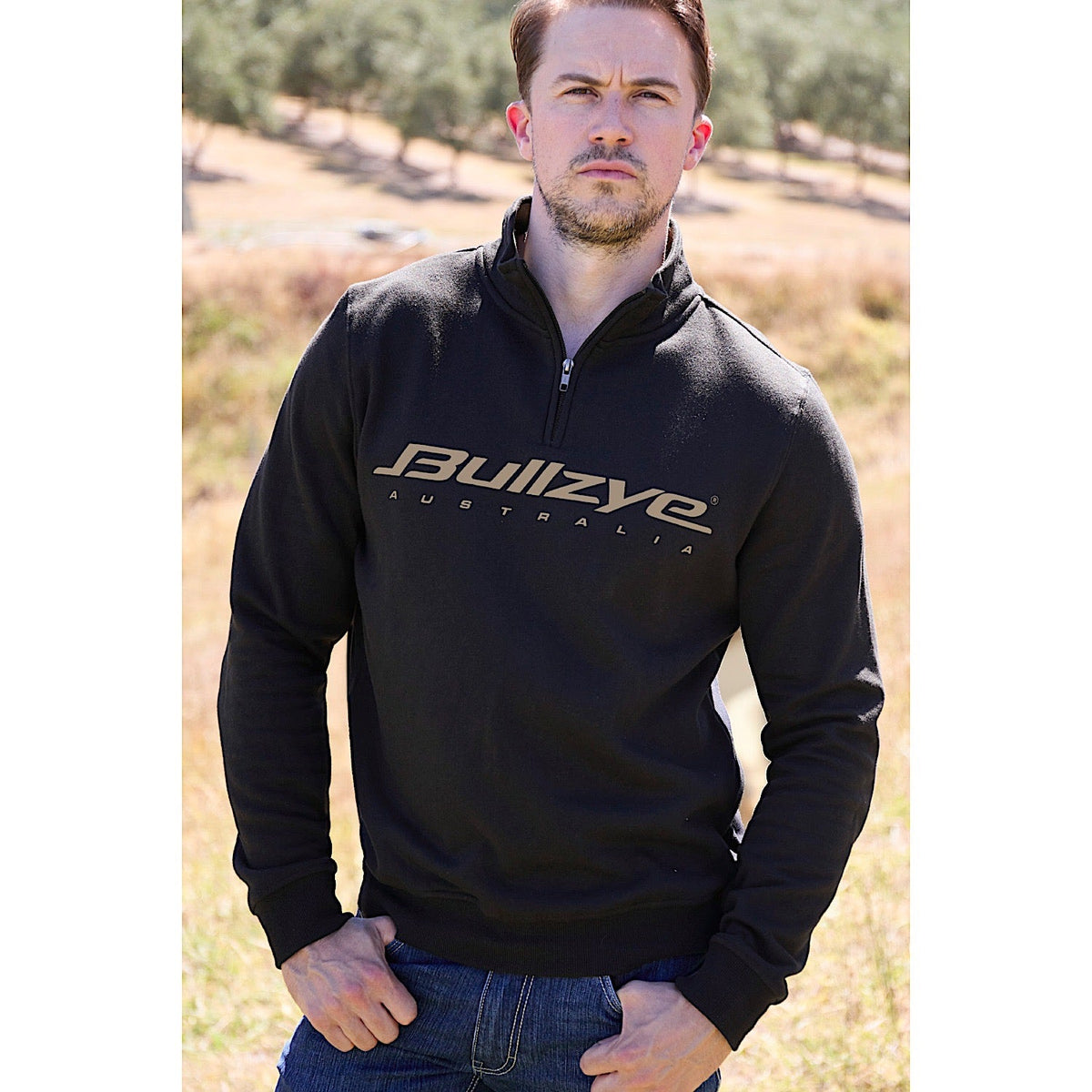 Bullzye Men’s BZ Logo 1/4 Zip Pullover - Black
