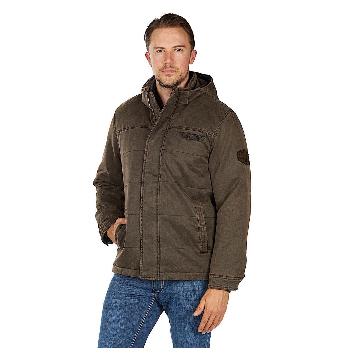 Bullzye Men’s Canon Faux Oilskin Jacket - Rustic Mulch