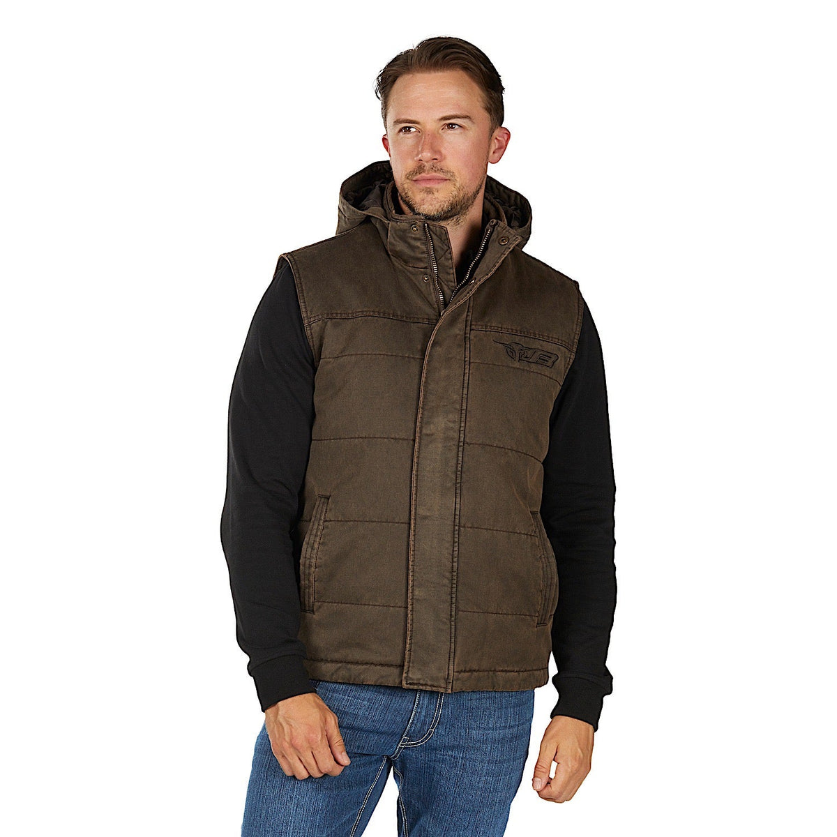 Bullzye Men’s Canon Faux Oilskin Vest - Rustic Mulch