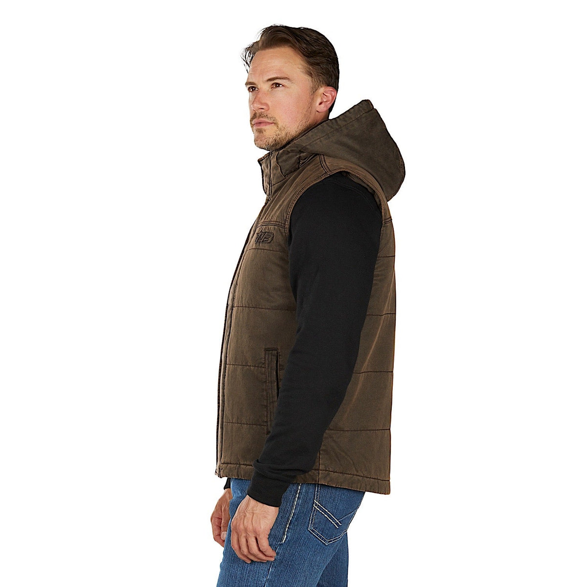 Bullzye Men’s Canon Faux Oilskin Vest - Rustic Mulch