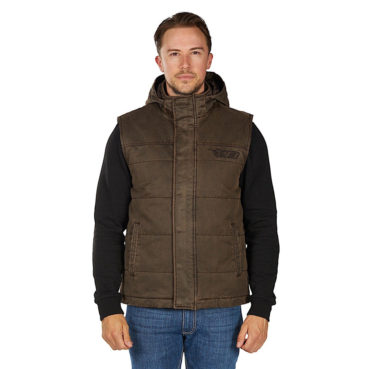 Bullzye Men’s Canon Faux Oilskin Vest - Rustic Mulch