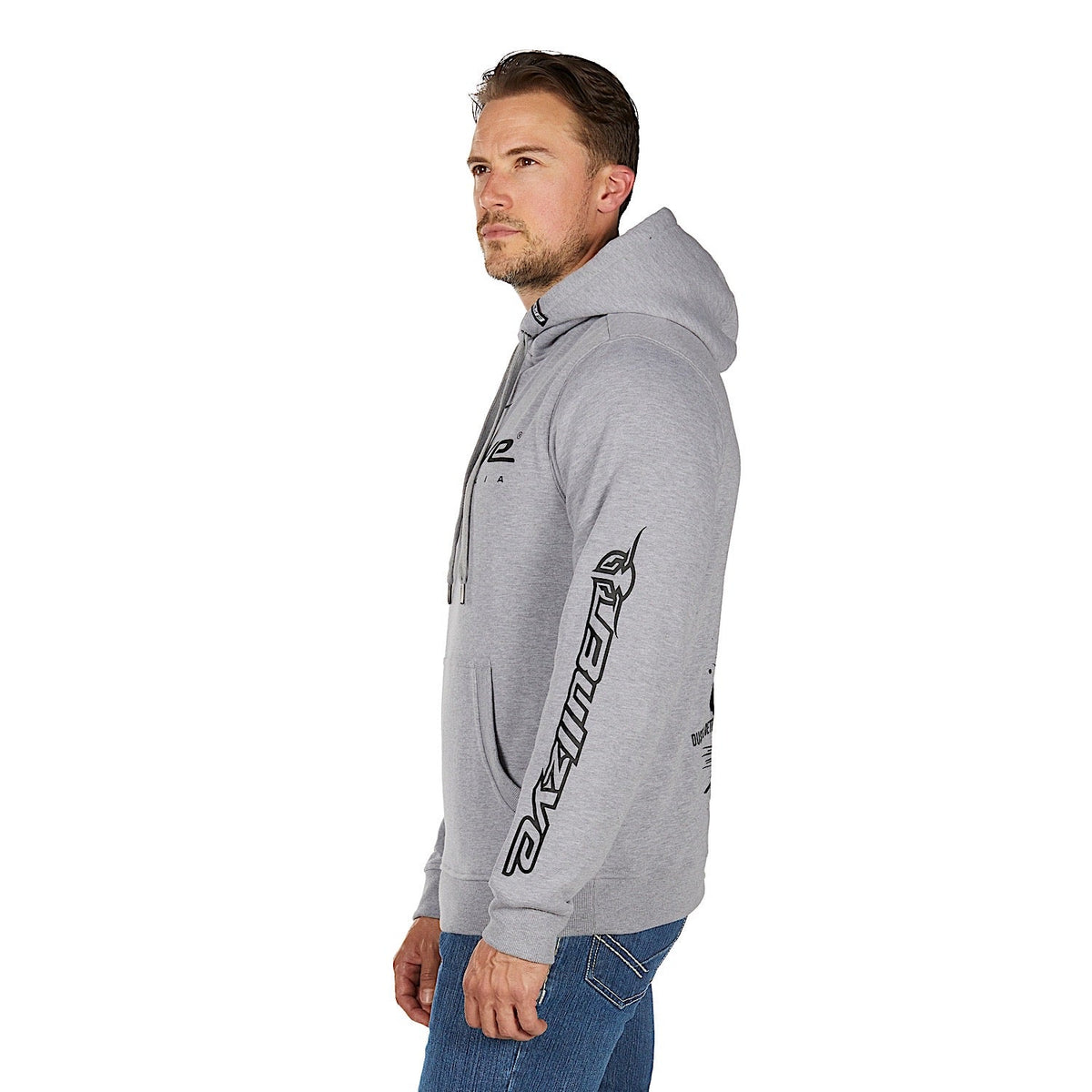 Bullzye Men’s Determination Pullover Hoodie - Grey Marle