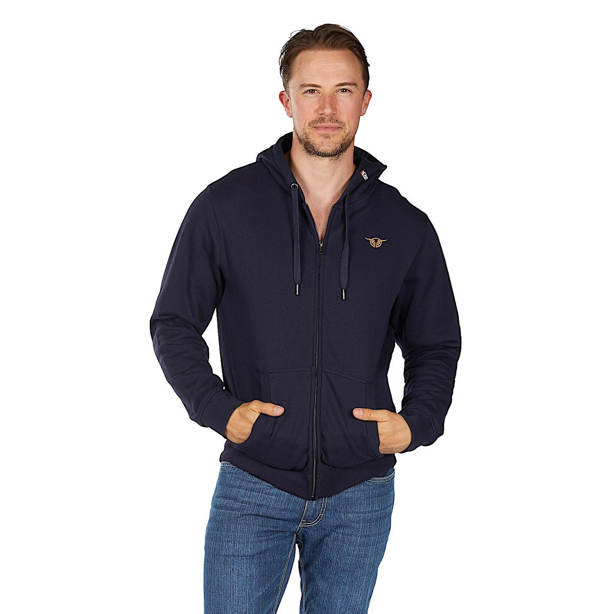 Bullzye Men’s Hardy Zip Up Hoodie - Navy