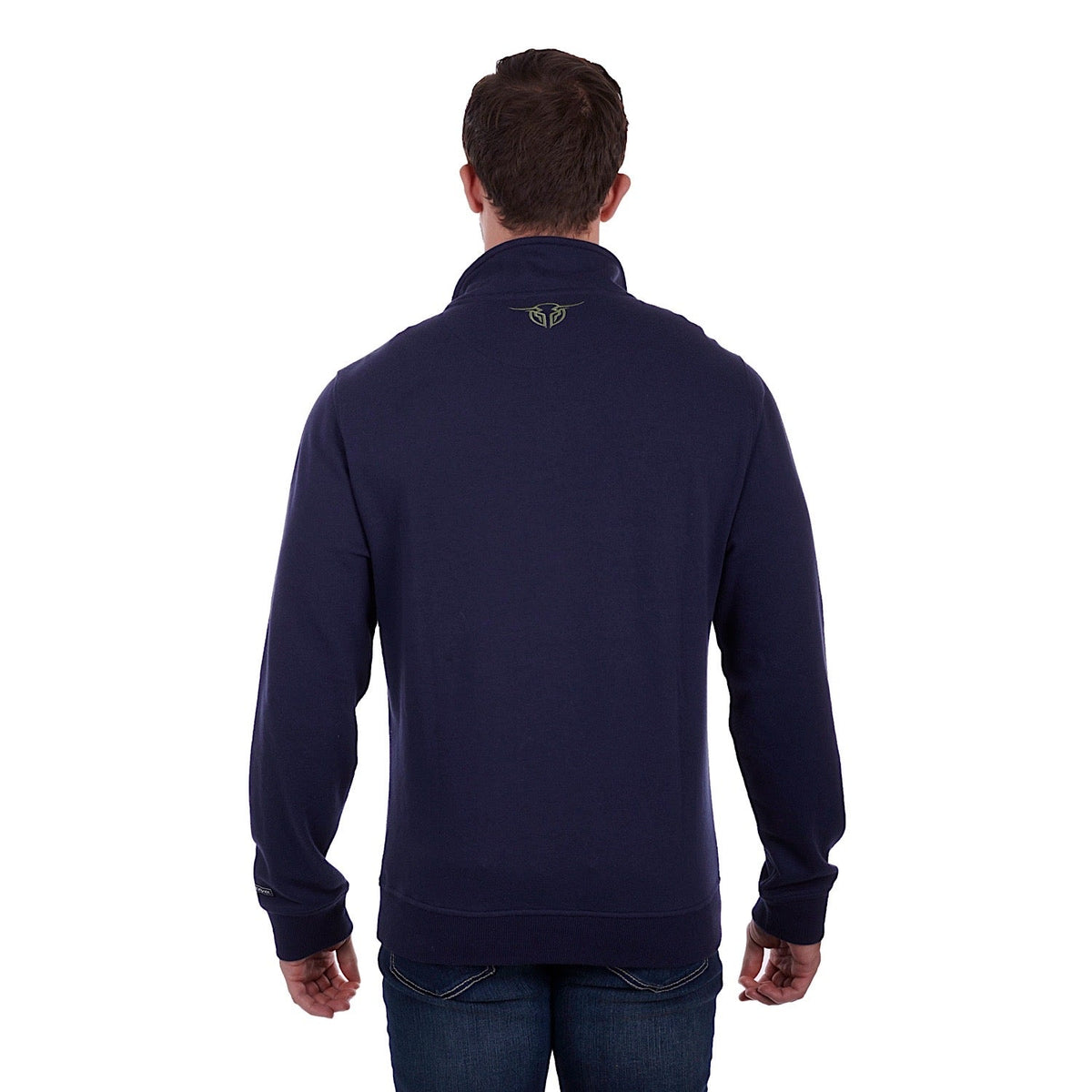 Bullzye Men’s Logo 1/4 Zip Pullover Navy/Green