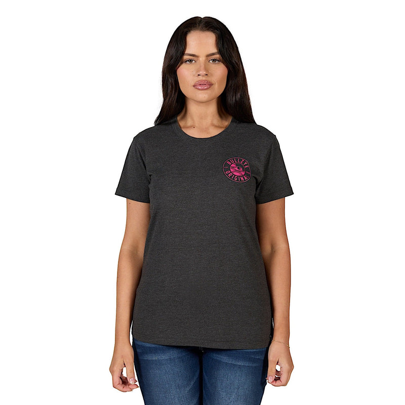 Bullzye Women’s Beer Pong Short Sleeve Tee - Charcoal Marle