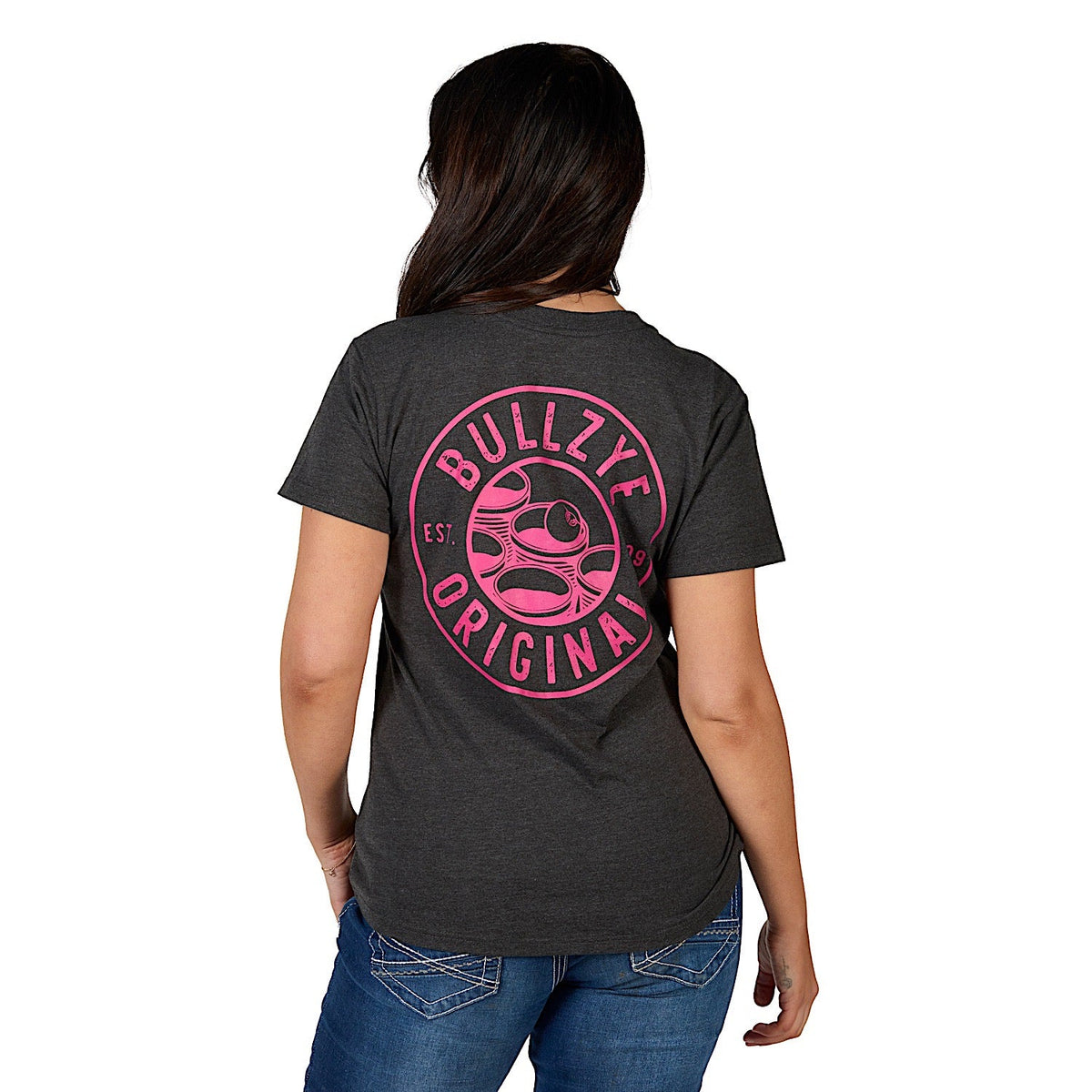 Bullzye Women’s Beer Pong Short Sleeve Tee - Charcoal Marle