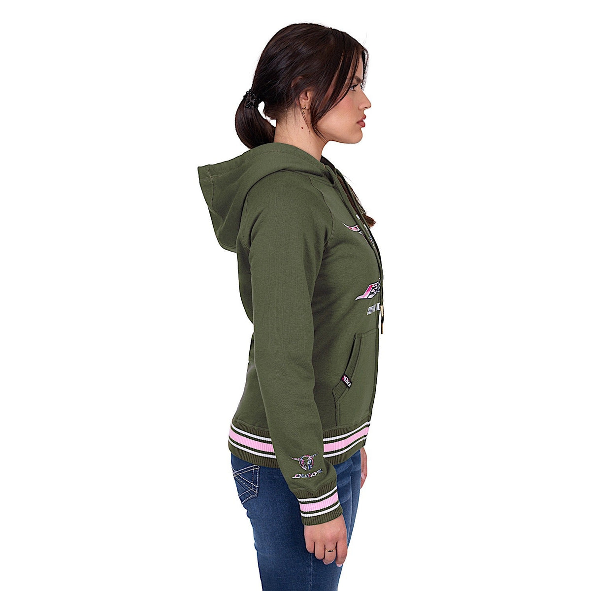 Bullzye Women’s Brooks Zip Up Hoodie - Green