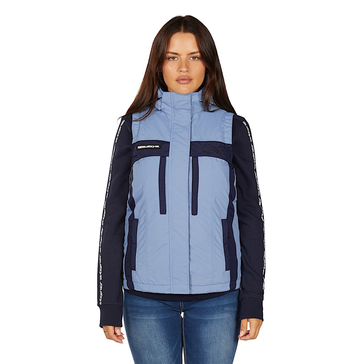 Bullzye Womens Carla Vest Navy/Light Blue