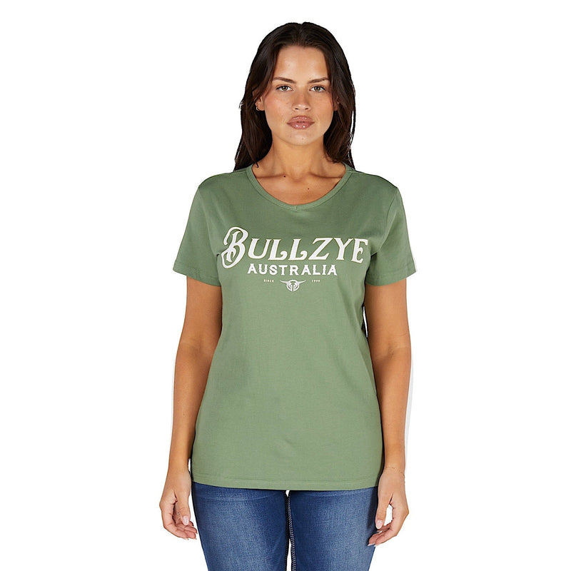 Bullzye Women’s Eleanor T Shirt - Moss