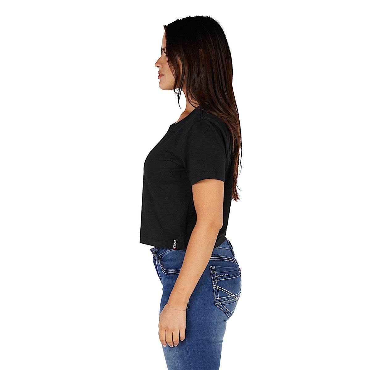 Bullzye Women’s Evie Crop T Shirt - Black