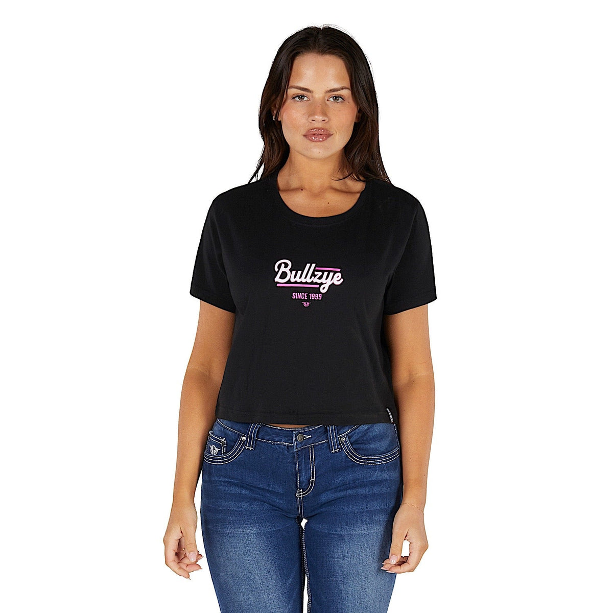 Bullzye Women’s Evie Crop T Shirt - Black