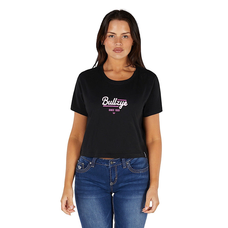 Bullzye Women’s Evie Crop T Shirt - Black