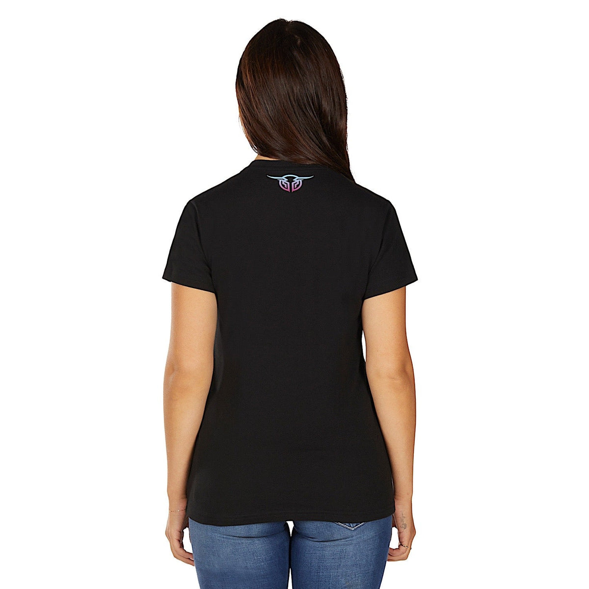 Bullzye Women’s Jemma V-Neck Short Sleeve T Shirt - Black