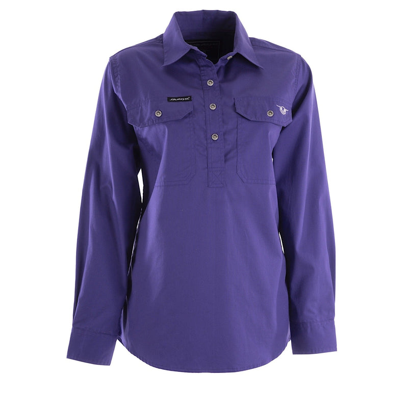Bullzye Women’s Lightweight Half Placket Shirt Violet
