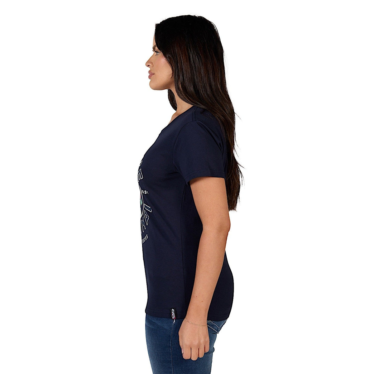 Bullzye Women’s Rose Short Sleeve Tee - Navy