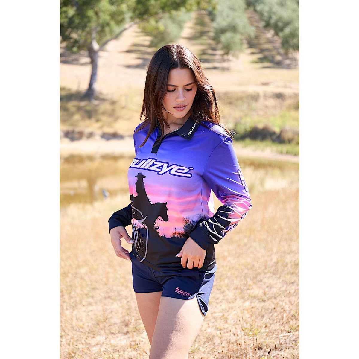 Bullzye Women’s Sunset Long Sleeve T Shirt - Multi