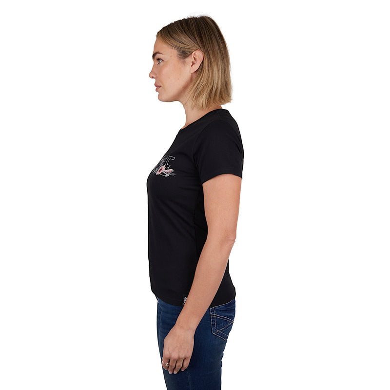 Bullzye Womens Tropics Tee-Black