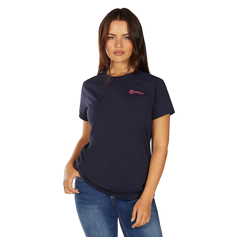 Bullzye Women’s Vibes Short Sleeve T Shirt - Navy